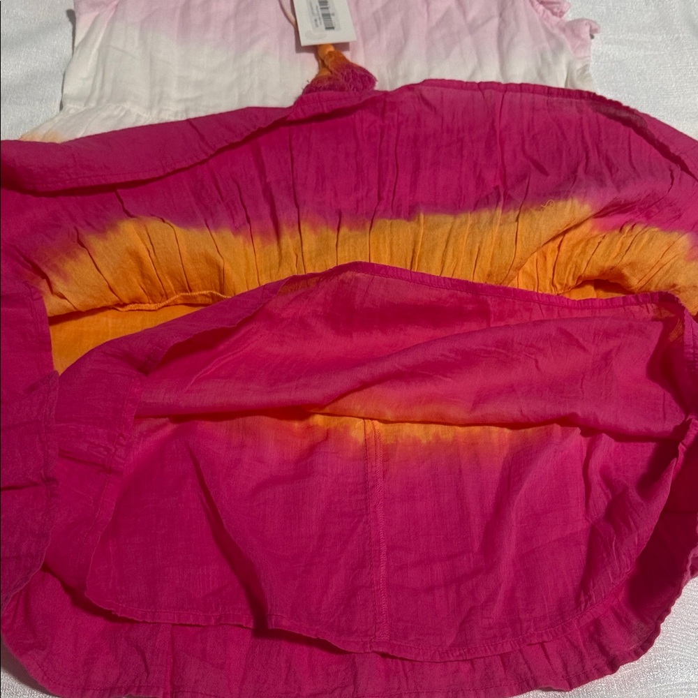 T H L M women’s Pink & Orange Tie-Dye Tiered Dress size XS - Picture 9 of 12